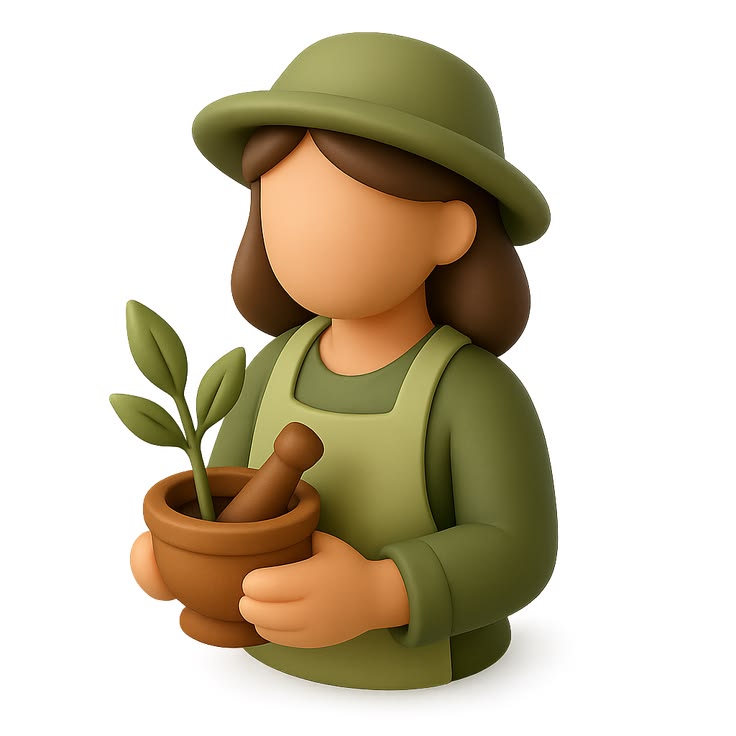 3d herbalist icon featuring plant healer